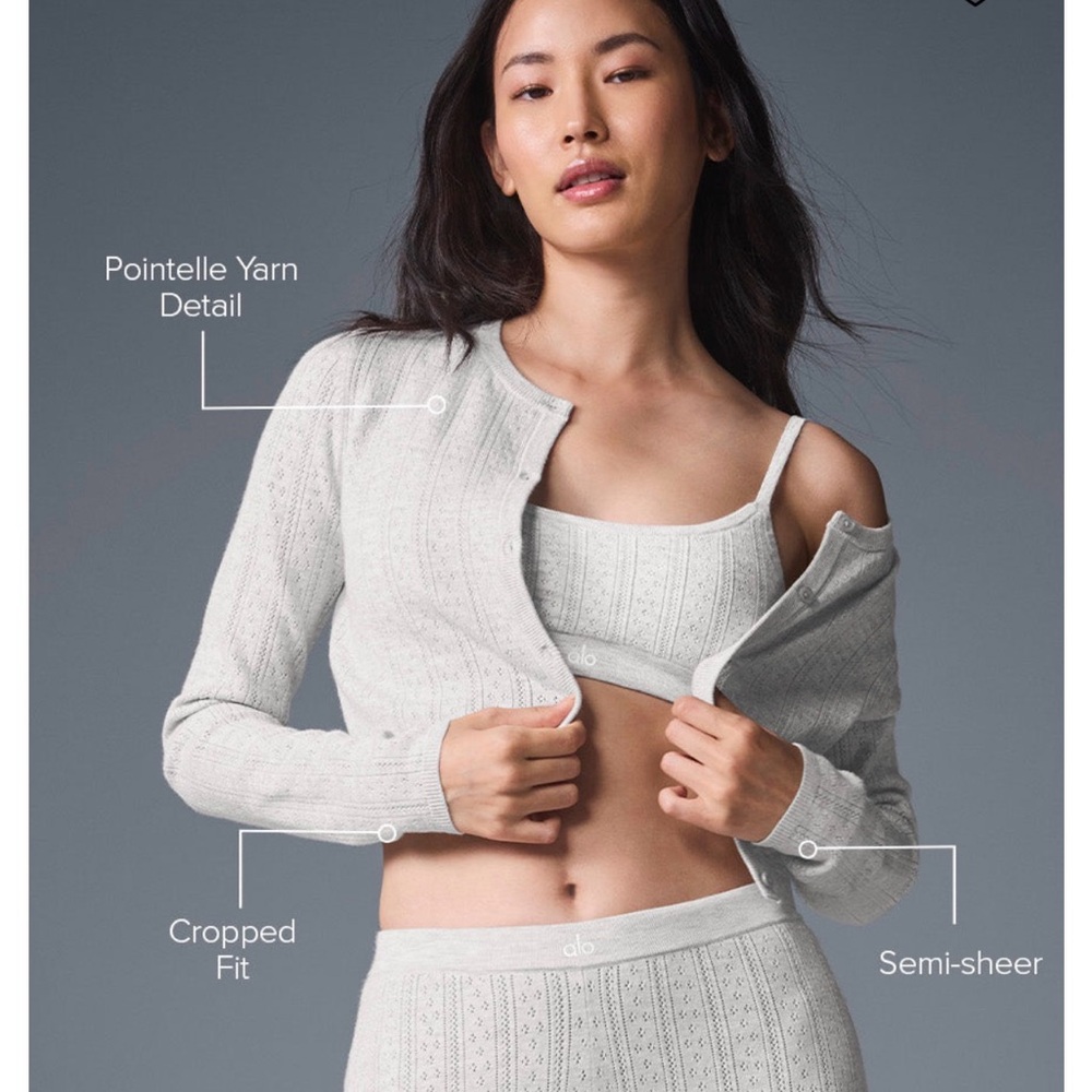 Alo Pointelle Sweater Be Mine Cardigan